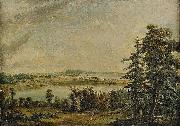Carl Jonas Linnerhielm View over Hallsnas mansion France oil painting artist